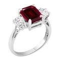 thumbnail image 2 of Sterling Silver with Ruby and Moissanite Three Stone Ring, 2 of 3