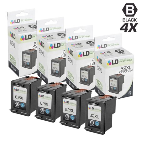 LD Products Remanufactured Replacement for 62XL C2P05AN High Yield Products Black Ink Cartridge 4-Pack