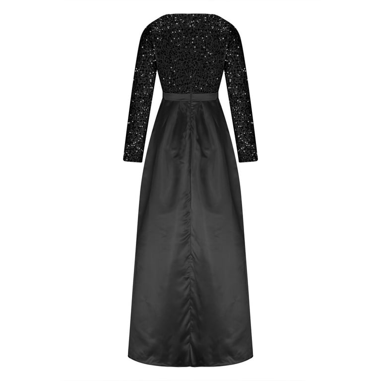 blue dress for baby girl Sparkle Sequins Dress (Black)