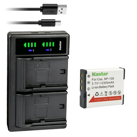 Kastar 1-Pack Battery and LTD2 USB Charger Compatible with Casio Exilim EX-10, Exilim EX-100, Exilim EX-H30 EX-H30BK, Exilim EX-H35, Exilim EX-FC300 EX-FC300S, Exilim EX-FC400 EX-FC400S Cameras