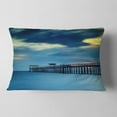 thumbnail image 2 of Designart Wooden Pier and Turquoise Seashore - Pier Seascape Throw Pillow - 12x20, 2 of 5