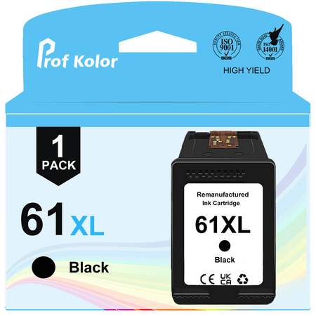 61xl 61 Ink Cartridges Black, for HP Printer Ink 61, 1 Pack, work with HP Enry 5530 4500 4630 4502