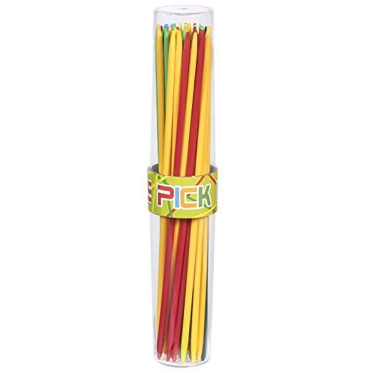 Point Games Giant Pick Up Sticks Game: 42 Brightly Colored Plastic Pick up  Sticks in Lucite Storage Can, For all Ages!