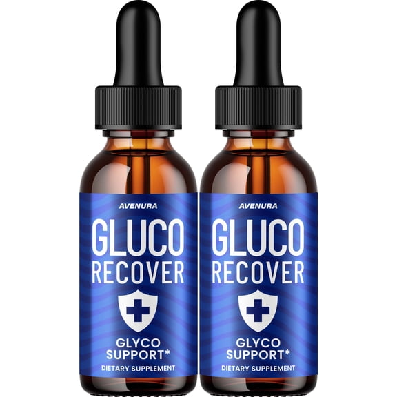 Gluco Recover Liquid Drops – GlucoRecover Extra Strength Natural Blend Healthy Organic Support, 2 Pack, 2 Month Supply