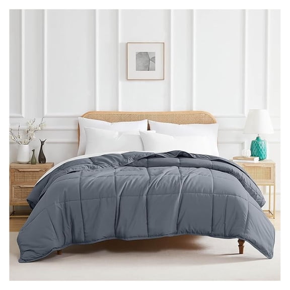 Twin/XL Comforter for Dorm Room Bedding Duvet Insert, Soft and Cozy, Machine Washable Twin XL Bedspread, Down Comforter, Slate Blue