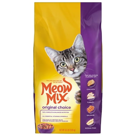 Meow Mix Original Choice Dry Cat Food, 6.3 Pound, Complete & Balanced Nutrition SHC70
