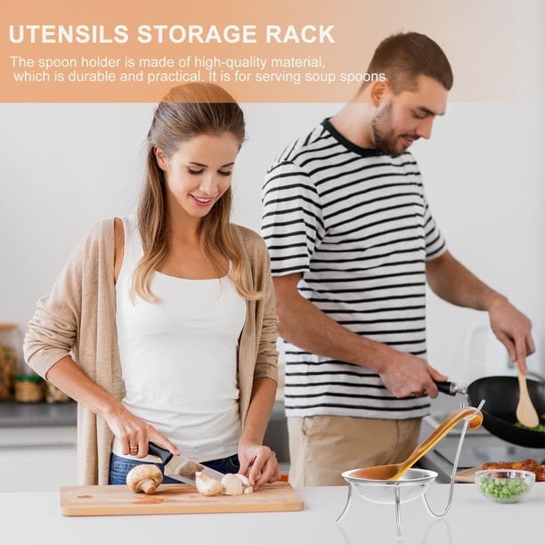 unbranded 1Ud Soporte Para Cucharas De Acero Inoxidable Para Cocina Resistente Antióxido Y Multifuncional