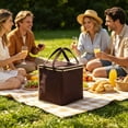 thumbnail image 6 of Miwamany Insulated Reusable Grocery Shopping Bags, Foldable Cooler Bag Food Delivery Bags with Hard Bottom Insert and Zippered Top, Stands Upright, Cooler Totes for Hot or Cold Food Transport, 6 of 6