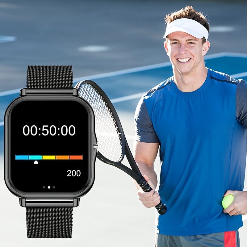 Smartwatch for Men and Women with Stainless Steel Mesh Band, Multiple Sports Modes, Compatible with iPhone and Android Systems, the Perfect Gift Choice