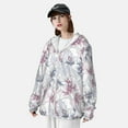 thumbnail image 3 of Gukieu Lilies Flowers Print Sun Protection Hoodies for Men and Women, Zippered Long-sleeved Quick-drying UV Protection Shirts, Suitable for Sports, Swimming, Fishing-3X-Large, 3 of 7