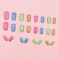 thumbnail image 4 of FCOGIN Medium Square False Nail, Pink, Blue, Green, Brown, Acrylic Press on Nail, 24 Pieces, 4 of 6