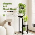 thumbnail image 3 of Bamworld 3 Tier Tall Metal Plant Stand Indoor Outdoor Heavy Duty Corner Shelf for Multiple Plants, Perfect for Patio, Garden, Balcony, Living Room & Bedroom Flower Pot Display, 3 of 7