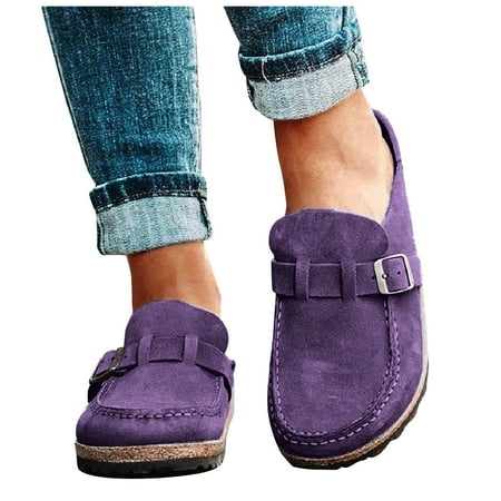

STEADY Women s Wrap-around Half-trailer One-footed Casual Slippers Handy Sandals Purple / 40