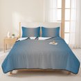 thumbnail image 3 of King Quilt Set 96''x106'', Blue Grey Ombre Lightweight Summer Bedspread Coverlet Set with 2 Pillow Shams, Gradient Contemporary Abstract Art Breathable All Season Quilt Bedding for Bedroom/Guest Room, 3 of 9