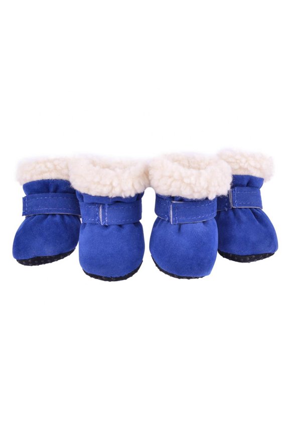 Warm Winter Little Pet Dog Boots Skidproof Soft Snowman Anti-Slip Sole Paw Protectors Small Puppy Shoes 4PCS