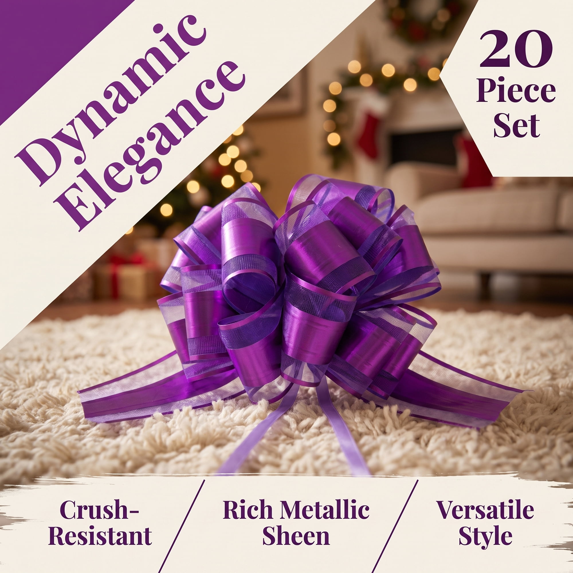 Unique Bargains Elegant Multi-Layered Star Bows for Gift Wrapping and Decoration Purple