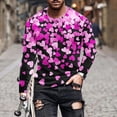 thumbnail image 1 of Blusas y camisas de manga larga con cuello redondo para hombre. Camiseta deportiva estampada para San Valentín. Camiseta de manga larga con cuello redondo. Blusas de licra para hombre., 1 of 5