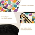 thumbnail image 5 of FORMRS Makeup Bag Travel Cosmetic Organizer for Women Fold Flat Zipper Pouch with Handle, Green Geometric, 5 of 8