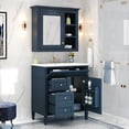 thumbnail image 2 of 30'' Bathroom Vanity with Top Sink, Modern Bathroom Storage Cabinet with 2 Drawers and a Tip-out Drawer, Freestanding Vanity Set with Mirror Cabinet, Single Sink Bathroom Vanity, 2 of 9