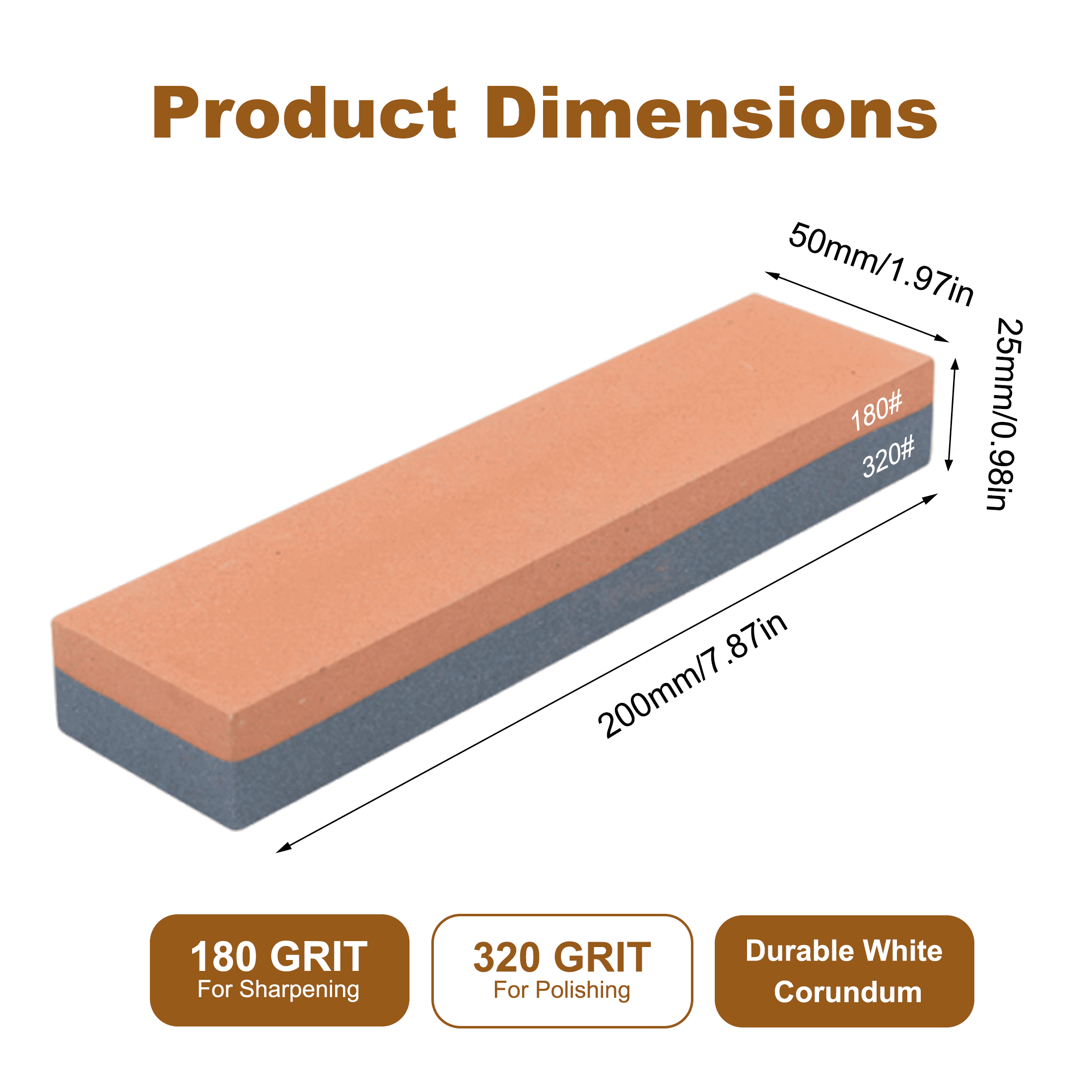 2 Sided Sharpening Stone, Knife Sharpener Stone Kitchen Whetstone Knife Sharpener for Scissors Knives Outdoor Kitchen