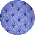 thumbnail image 1 of Ahgly Company Machine Washable Indoor Round Transitional Sky Blue Area Rugs, 7' Round, 1 of 7