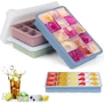 thumbnail image 1 of Bandejas Para Cubitos de Hielo, Molde para Cubitos Silicona, 3 PCS Moldes para Cubitos de Hielo con Tapa, Bandeja de Hielo Ice Mold sin BPA, para Cubitos, Cócteles, Whisky (ASX), 1 of 4