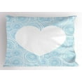 thumbnail image 2 of Vintage Blue Pillow Sham Randomly Nested Concentric Circles Pattern with a Blank Heart Icon, Decorative Standard Size Printed Pillowcase, 26 X 20 Inches, Pale Blue and White, by Ambesonne, 2 of 2