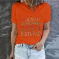 thumbnail image 1 of Daisyyozoid Nouvelles Arrivées Hauts pour Femmes Joyeuses Pâques Lettrage Imprimé Col Rond Manches Courtes Haut Manches Courtes Col Rond Chemise, 1 of 5