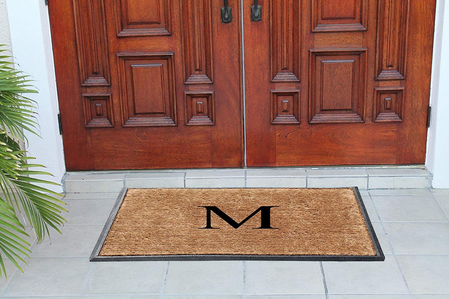 A1HC First Impression 30 in. x 48 in. Rubber and Coir Molded Double Monogrammed Door Mat