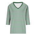 thumbnail image 4 of CONZONE Womens Summer T-Shirts 3/4 Sleeve T Shirts for Women Casual V Neck Striped Lightweight Tees Soft Cozy Dailywear, 4 of 4
