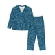 thumbnail image 1 of Fotbe Blue Glitter Conjunto de Pijama de Manga Larga para Mujer con Estampado, Ropa de Dormir de 2 Piezas, Conjunto de Casa Suave y Cómodo con Bolsillos-Large, 1 of 7