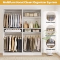 thumbnail image 3 of Homieasy 50'' Closet Organizer System, Set of 2, Heavy Duty Closet Storage & Organizer with 4 Hanging Rods and Adjustable Shelves, for Walk in Closet, Bedroom, White, 3 of 8