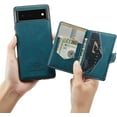 thumbnail image 2 of Case for Google Pixel 6 Pro, Detachable Magnetic Wallet Credit Card Slot Case Cover Support Wireless Charging Compatible with Google Pixel 6 Pro (Blue), 2 of 7