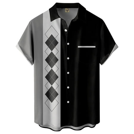 

JDEFEG Solid Dress Mens Printed Hawaiian Shirts Short Sleeve Button Beach Shirts Shirt for Man Long Sleeve Under Scrub Top Grey Xl