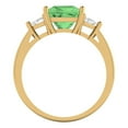 thumbnail image 4 of 2.32 ct Princess Cut Simulated Green Diamond Three-Stone Engagement Ring for Women in 18K Yellow Gold, 4 of 5