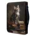 thumbnail image 3 of HELLHERO Cat Book Pattern Bible Cover for Christian Prayer Church, Portable Bible Covers PU Leather Lightweight Church Bible Bag, 3 of 12