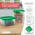 thumbnail image 3 of Food Storage Container with Lid (BPA-Free) - 2 Pack - Classic Series Square with Green Lid - 2 and 4 QT (Quart) - Commercial Grade for Food Prep (Translucent), 3 of 4