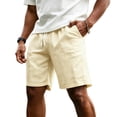 thumbnail image 2 of Mens Summer Striped Shorts Casual Drawstring Elastic Waist Quick Dry Lounge Shorts with Pocket Vacation Beach Clothes Yellow 2XL, 2 of 5
