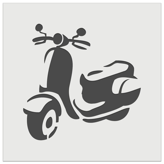 Moped Motor Scooter Motorcycle Vehicle DIY Cookie Wall Craft Stencil - 7.0 Inch