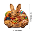 thumbnail image 3 of Easter Bunny Wooden Charcuterie Board,Cute Rabbit-Shaped Serving Tray with Compartments,Holiday Cheese Snack Serving Platter Wooden Snack Board,Easter Dining Table Center Decoration and Gifts, 3 of 9
