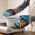 thumbnail image 3 of Cauagu Ice Blue Coastal Lion Print Oven Mitts 2 Piece Set,BBQ Gloves Grilling Gloves Kitchen Silicone Oven Gloves Heat Resistant Oven Mitts for Barbecue Cooking & Baking, 3 of 6