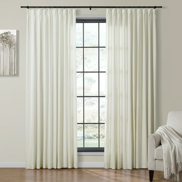 TWOPAGES Light Filtering Drape Pinch Pleat Curtain Window Treatment for Bedroom, 1 Panel, 52"x96", Beige
