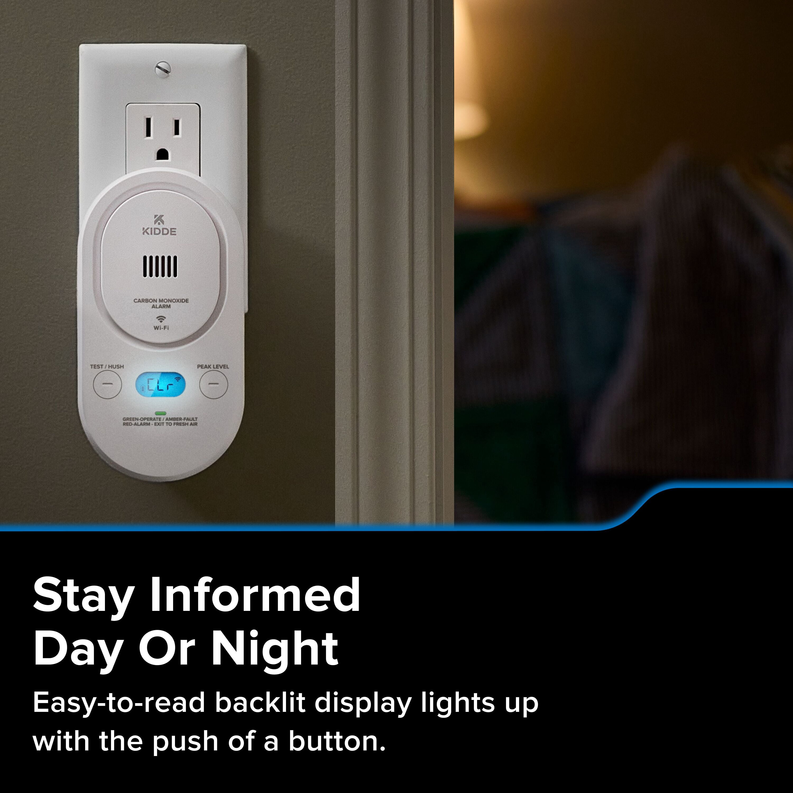 Kidde Smart Carbon Monoxide Detector, Plug-In with AA Battery Backup, COPDW