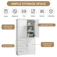 thumbnail image 3 of DEALTOPS Tall Storage Cabinet with Spacious Storage and Adjustable Shelves for Bathroom, Living Room, White, 3 of 7