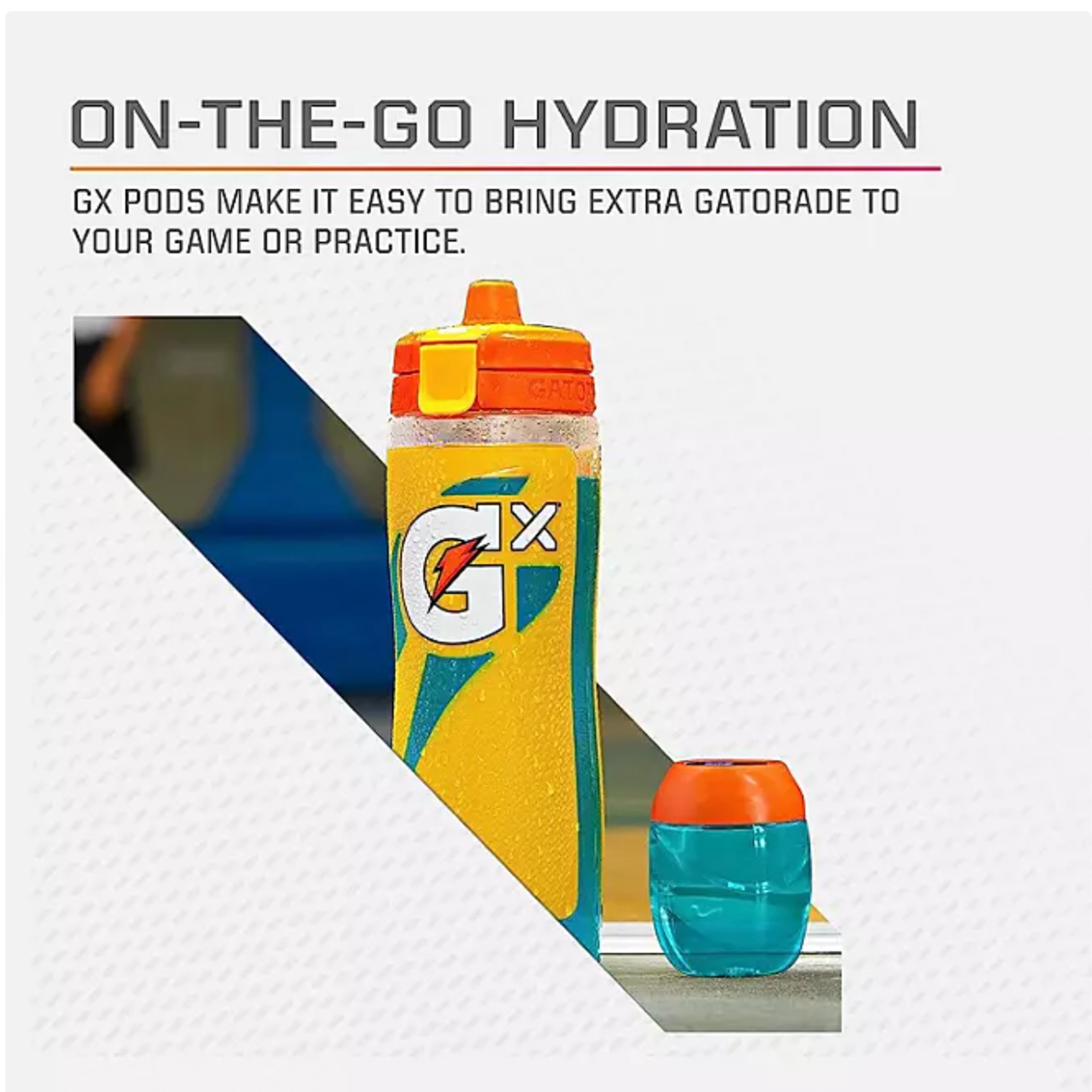 Gatorade Gx Hydration System – Black 30oz Squeeze Bottle + 4 Glacier Freeze Flavor Pods