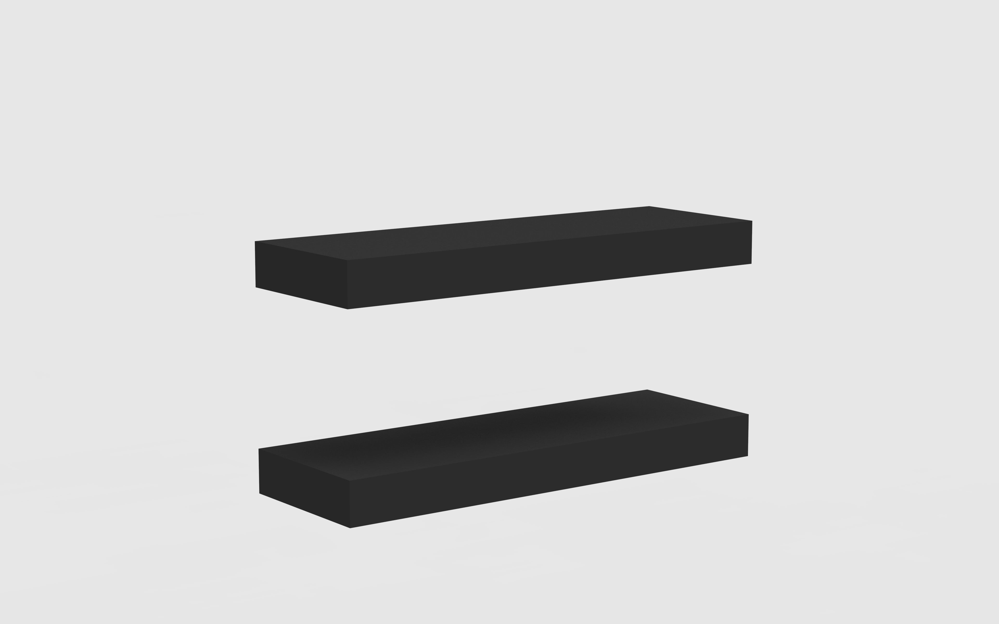 (4 pack) Mainstays Black 16.5" Wood Floating Shelves, Set of 2