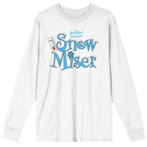 The Year Without Santa Claus Snow Miser Men's White Long Sleeve Crew Neck Graphic Tee-3XL