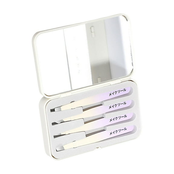 4Pieces Stainless Steel Tweezers for Women Facials Hair,Precisions Tweezers for Ingrown Hair Removal Eyebrow Tweezers
