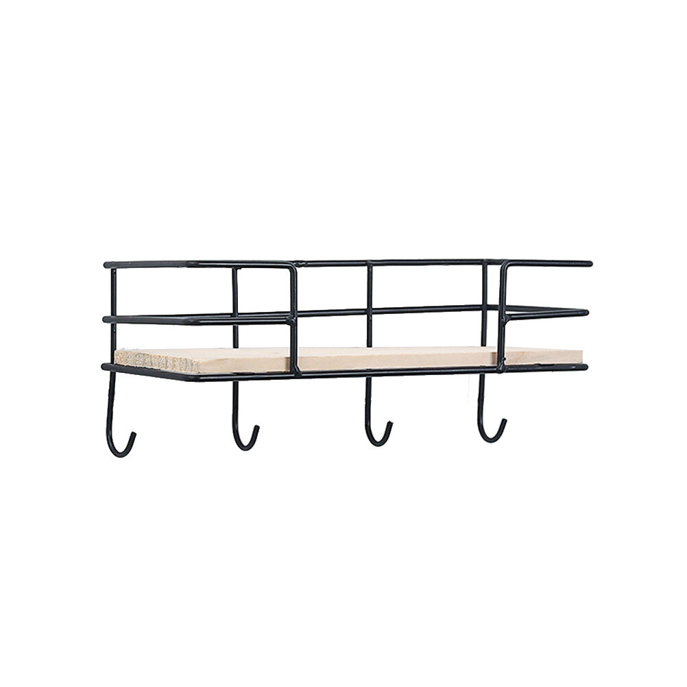 Modern Wrought Iron Storage Rack Wallmounted Decorative Shelf Hanging