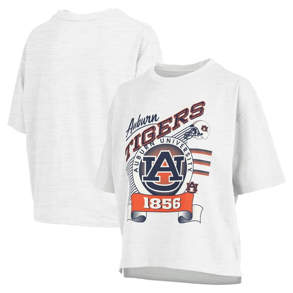 Women's Pressbox White Auburn Tigers Rock & Roll Slub-T-Shirt
